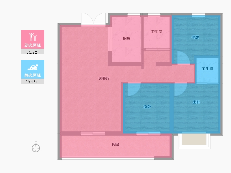 甘肃省-庆阳市-凤凰蓉境-71.66-户型库-动静分区