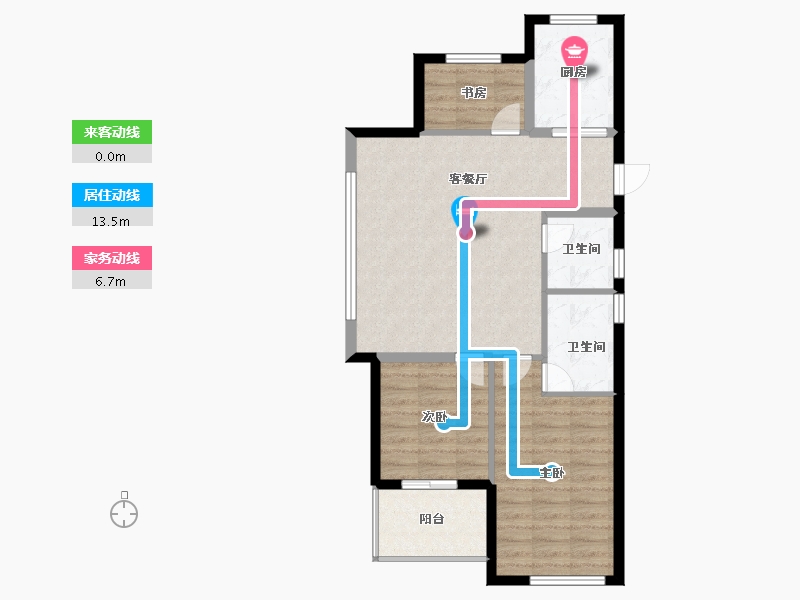 浙江省-杭州市-赞临雅居-76.04-户型库-动静线