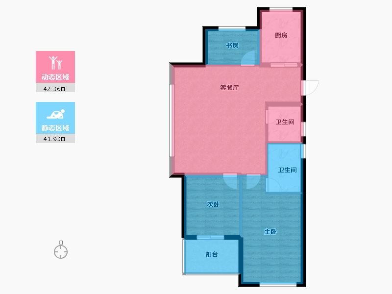 浙江省-杭州市-赞临雅居-76.04-户型库-动静分区