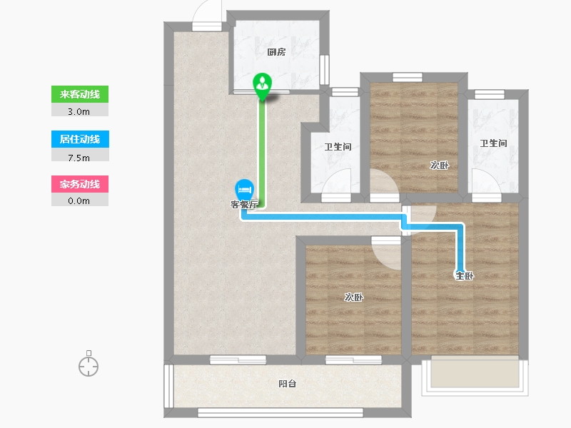 浙江省-杭州市-云湖之城·低碳国际社区-74.10-户型库-动静线