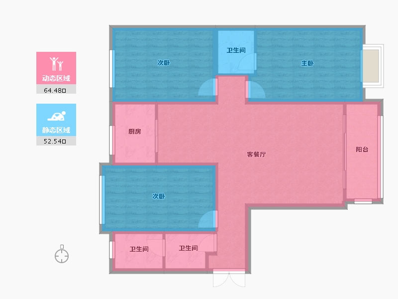 河南省-许昌市-颍河圣帝金苑-113.95-户型库-动静分区