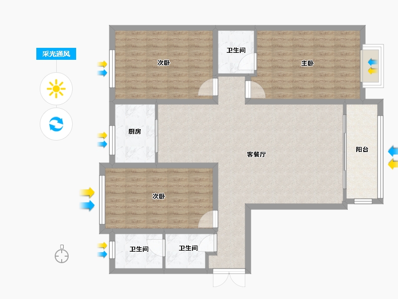 河南省-许昌市-颍河圣帝金苑-113.95-户型库-采光通风