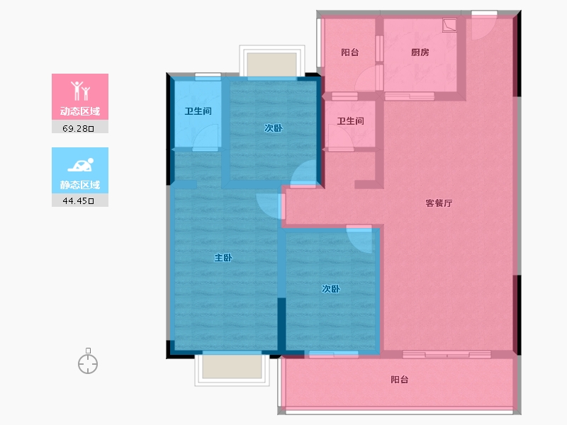 云南省-昭通市-秋城尚苑-108.48-户型库-动静分区