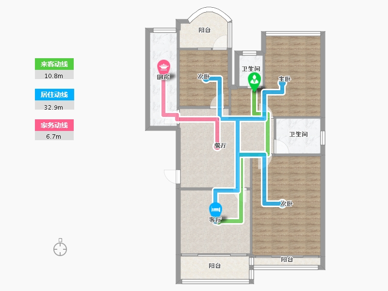 广西壮族自治区-南宁市-塞纳维拉花园-120.00-户型库-动静线