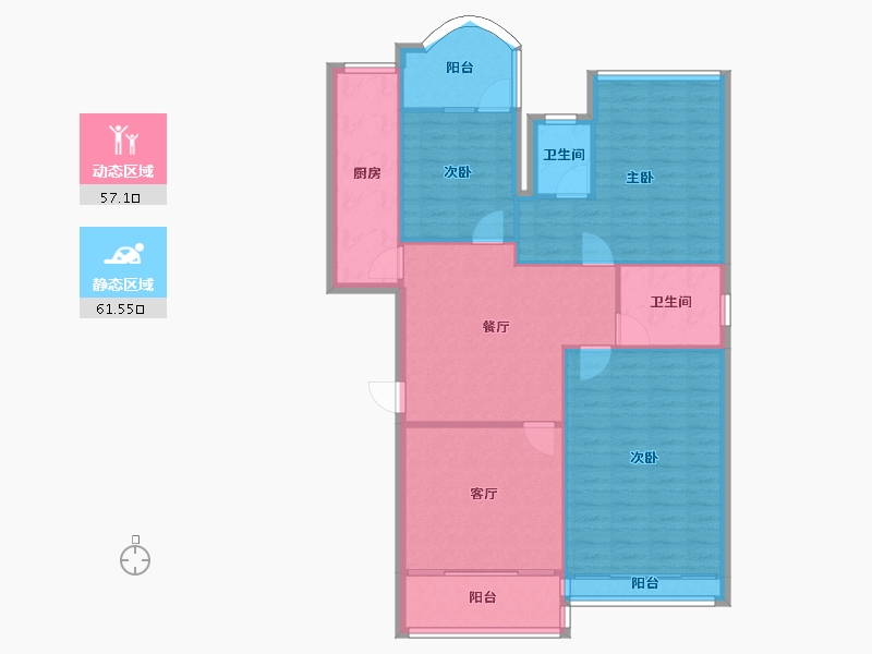 广西壮族自治区-南宁市-塞纳维拉花园-120.00-户型库-动静分区