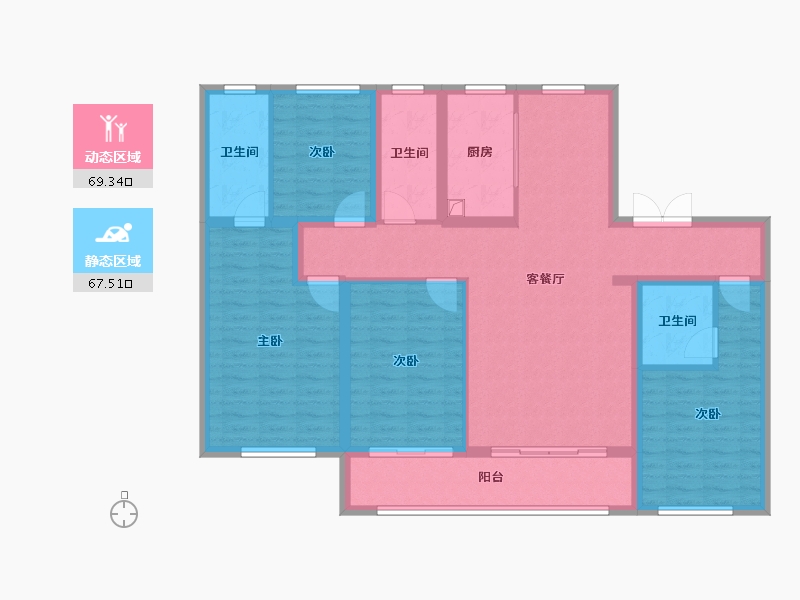 河北省-保定市-东湖尚品御湖苑-136.88-户型库-动静分区