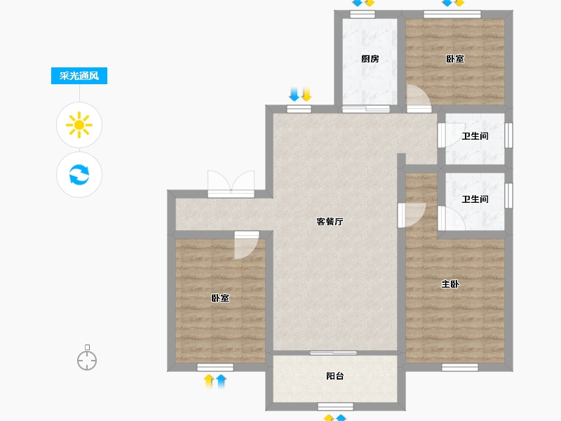 宁夏回族自治区-吴忠市-星河传说2期-98.40-户型库-采光通风