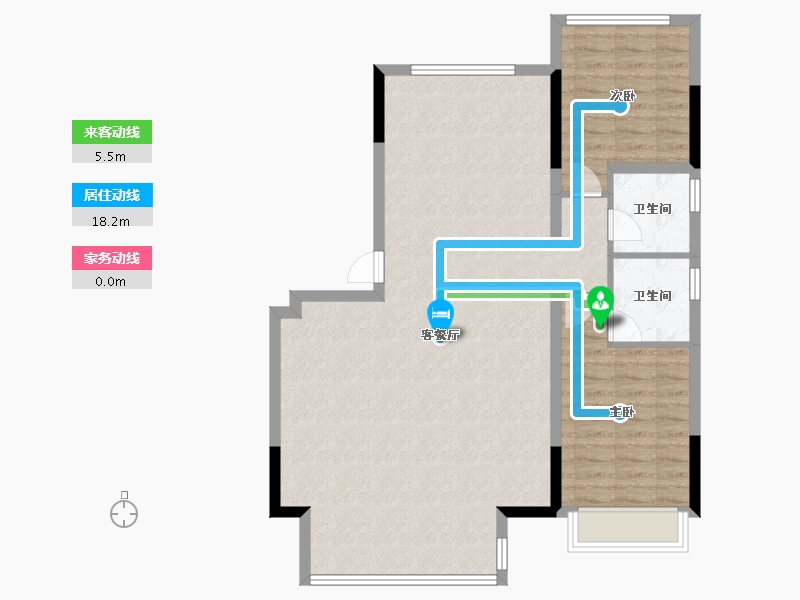 安徽省-淮南市-书香门第-92.80-户型库-动静线