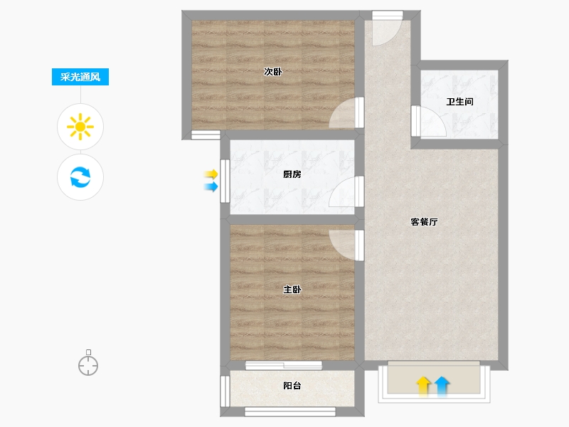 河北省-石家庄市-幸福城A区-71.49-户型库-采光通风