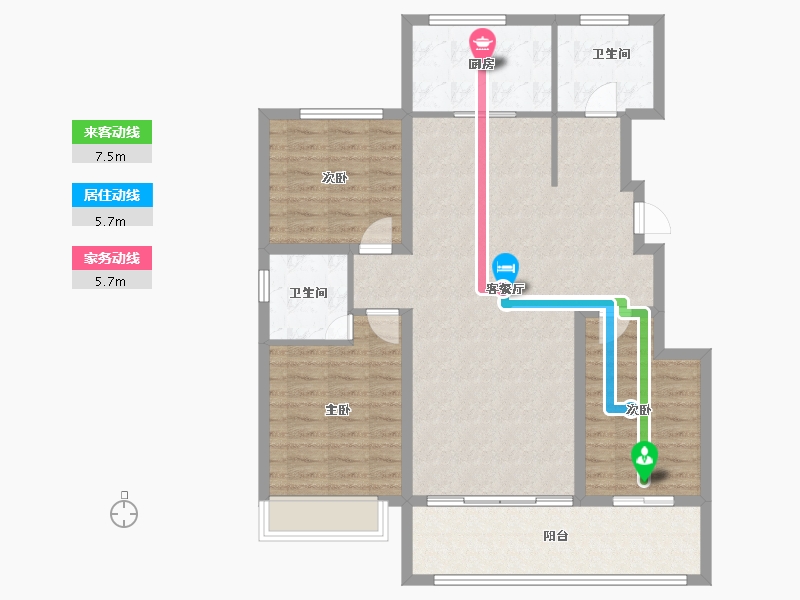 山东省-日照市-璞禧和院-104.00-户型库-动静线