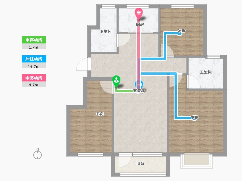 辽宁省-大连市-盛世豪庭-88.55-户型库-动静线