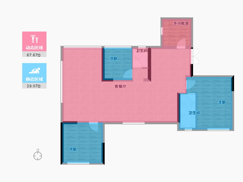 贵州省-遵义市-百里侯潮府-96.08-户型库-动静分区