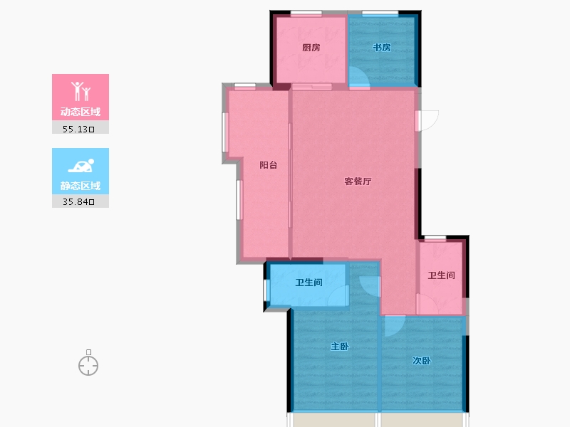 浙江省-杭州市-中天·拾光翠语-82.40-户型库-动静分区