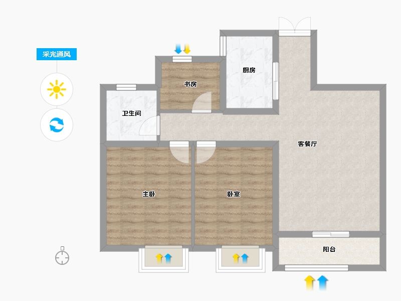 浙江省-杭州市-宁巢美地公寓五区（人才共有产权）-77.61-户型库-采光通风