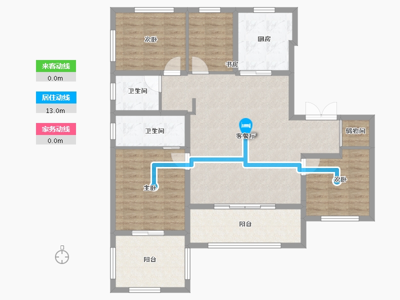 陕西省-西安市-中粮·悦著云朗-109.07-户型库-动静线