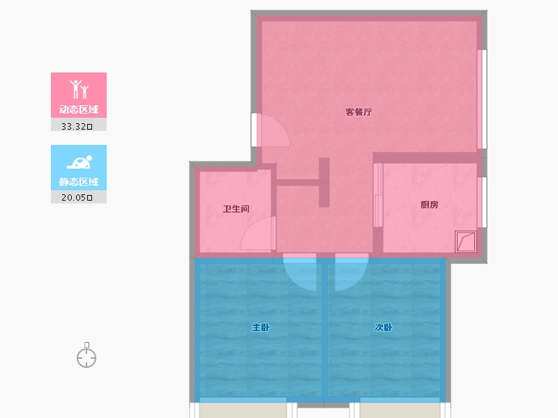 北京-北京市-橡树湾-58.40-户型库-动静分区