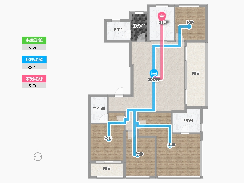 浙江省-杭州市-云湖之城·低碳国际社区-130.11-户型库-动静线