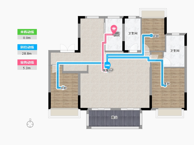 江苏省-徐州市-大华梧桐院(岚翠)-130.40-户型库-动静线