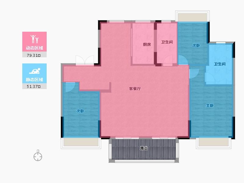 江苏省-徐州市-大华梧桐院(岚翠)-130.40-户型库-动静分区