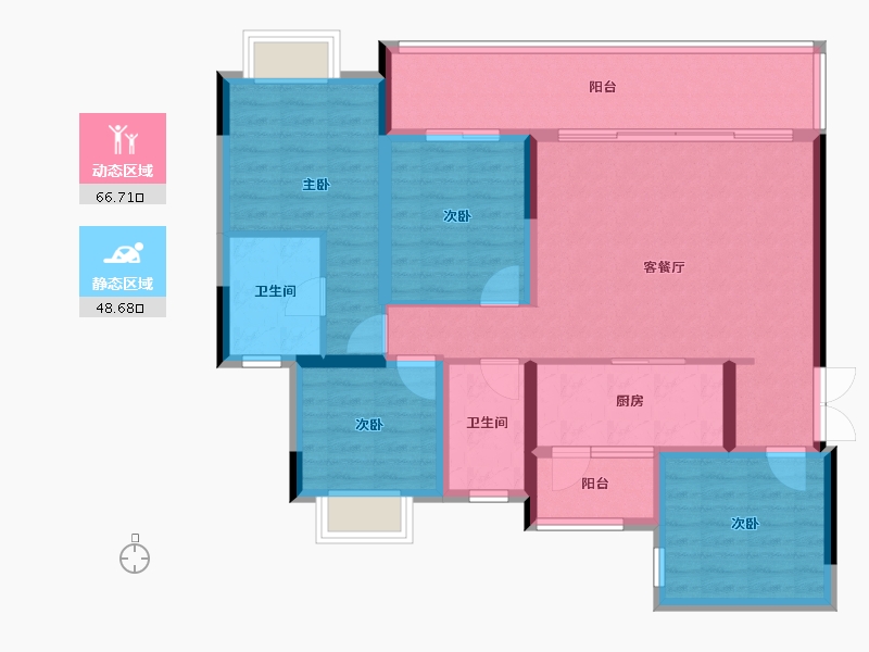 贵州省-贵阳市-融汇湖城一品-103.05-户型库-动静分区