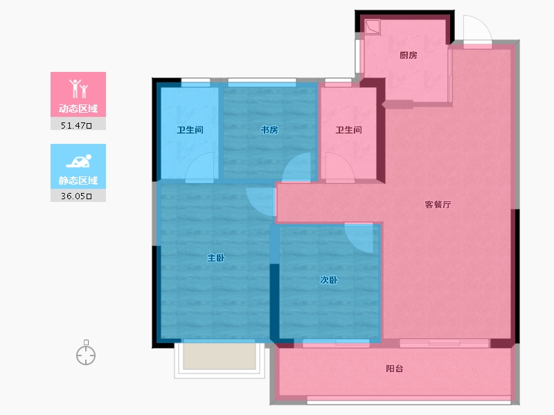 浙江省-宁波市-金辉·紫粼云庭-78.65-户型库-动静分区