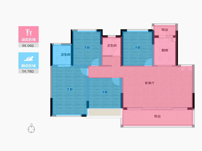 四川省-南充市-东华国际-110.62-户型库-动静分区