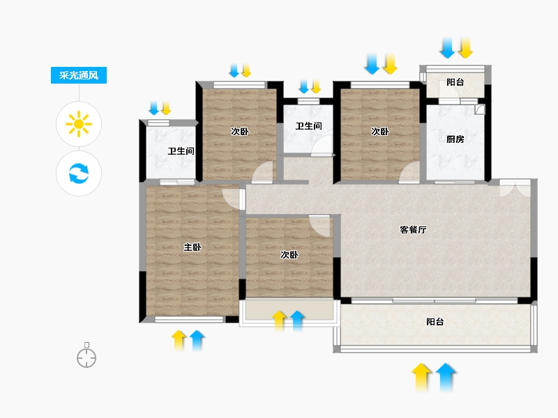 四川省-南充市-东华国际-110.62-户型库-采光通风