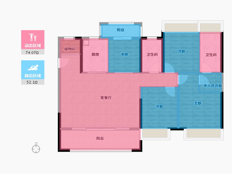 湖南省-株洲市-株洲建发缦云-113.60-户型库-动静分区