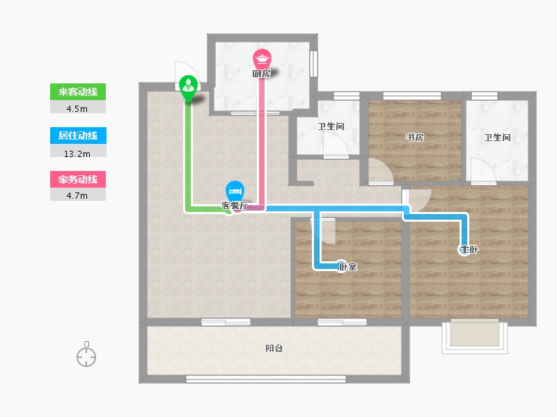 陕西省-西安市-信达·凌玺臺-91.68-户型库-动静线