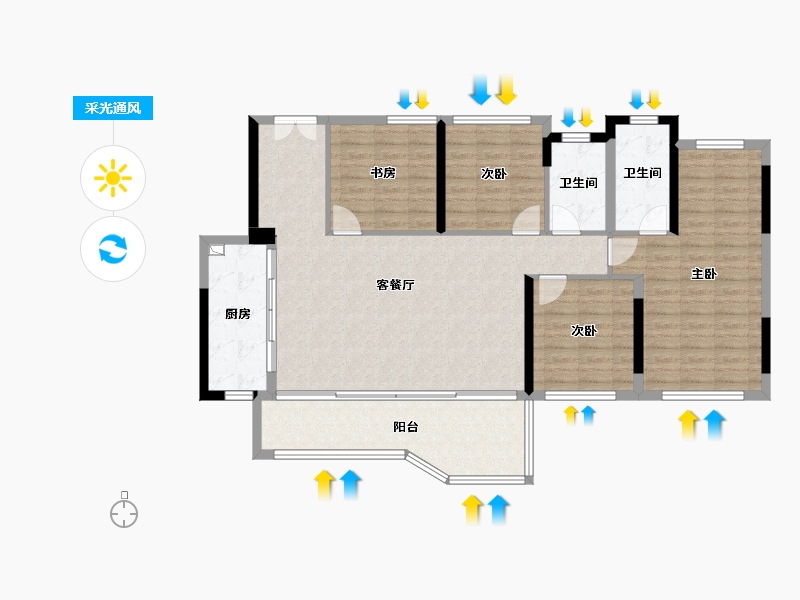 四川省-成都市-国贸人居海上蓉屿-119.56-户型库-采光通风