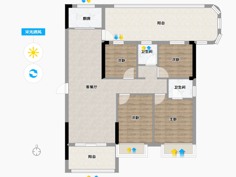 湖北省-黄冈市-孝感九里-103.28-户型库-采光通风