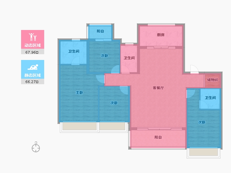 浙江省-杭州市-云湖之城·低碳国际社区-121.88-户型库-动静分区