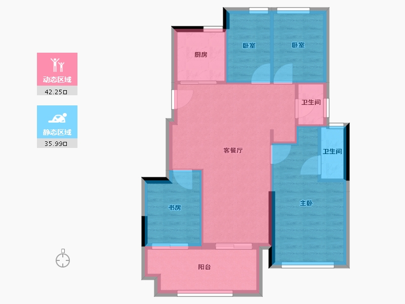 福建省-福州市-福厝远山拾里-70.40-户型库-动静分区