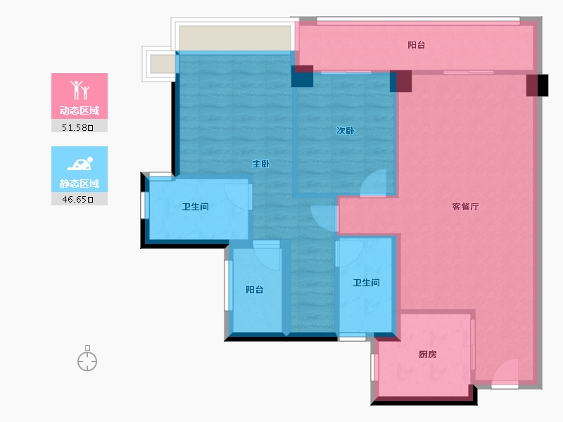 广东省-深圳市-汉园茗院-88.00-户型库-动静分区