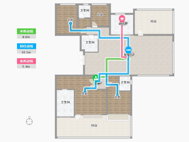 陕西省-西安市-保利·天瓒-240.45-户型库-动静线