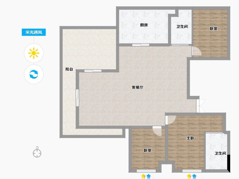 湖北省-荆州市-曲池东院-145.00-户型库-采光通风