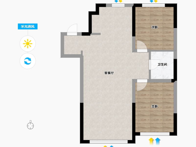 吉林省-松原市-萨日朗学府-67.21-户型库-采光通风