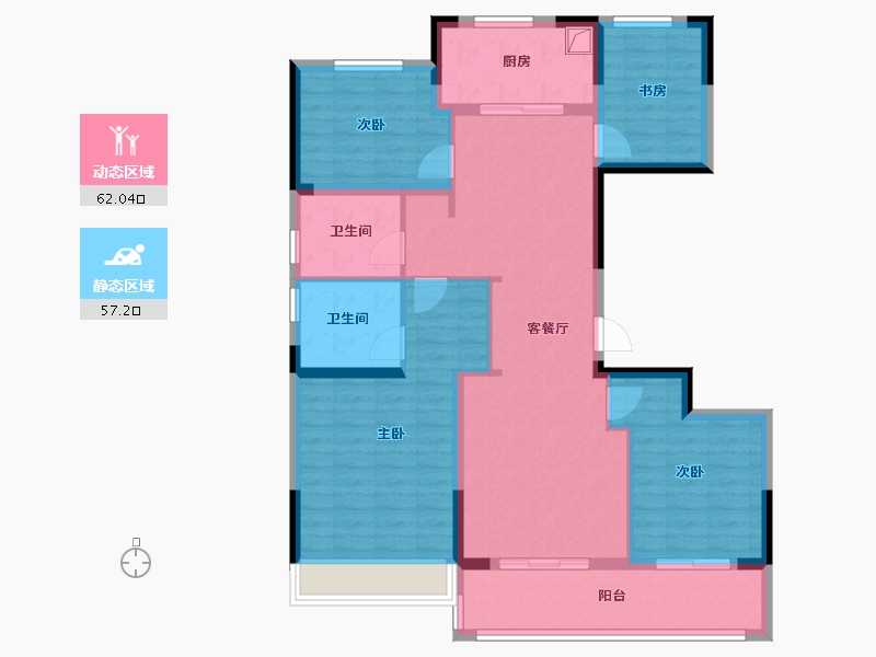 浙江省-绍兴市-上品学府-106.40-户型库-动静分区