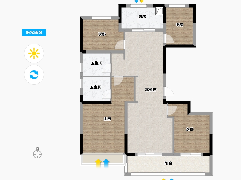 浙江省-绍兴市-上品学府-106.40-户型库-采光通风