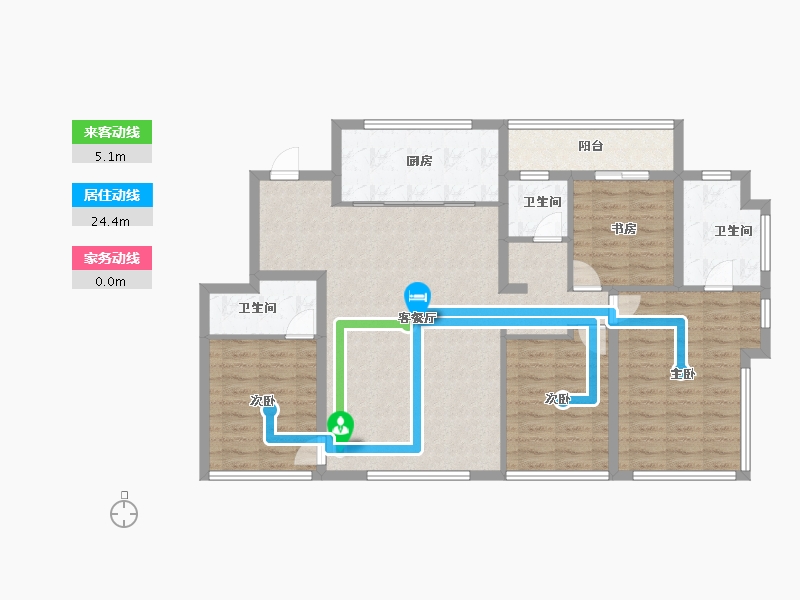 山东省-烟台市-龙湖·天曜-110.40-户型库-动静线