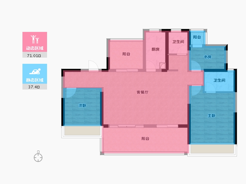 河南省-三门峡市-锦悦新著-96.49-户型库-动静分区