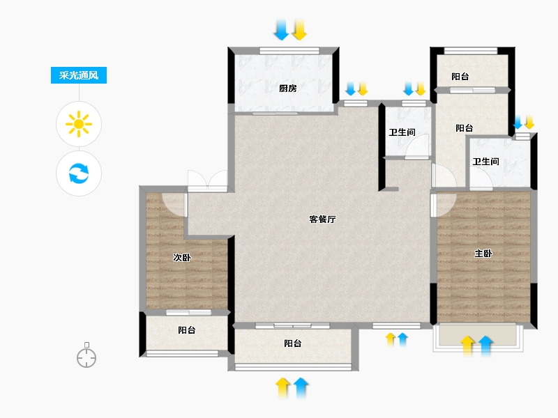 湖南省-长沙市-福天·星河院子-115.20-户型库-采光通风