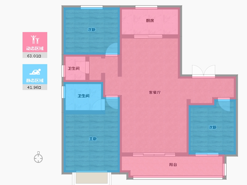 山西省-临汾市-普天熙苑-93.02-户型库-动静分区