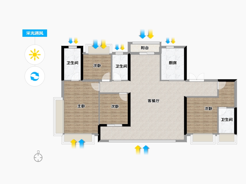 福建省-厦门市-国贸海上鸣樾-134.27-户型库-采光通风