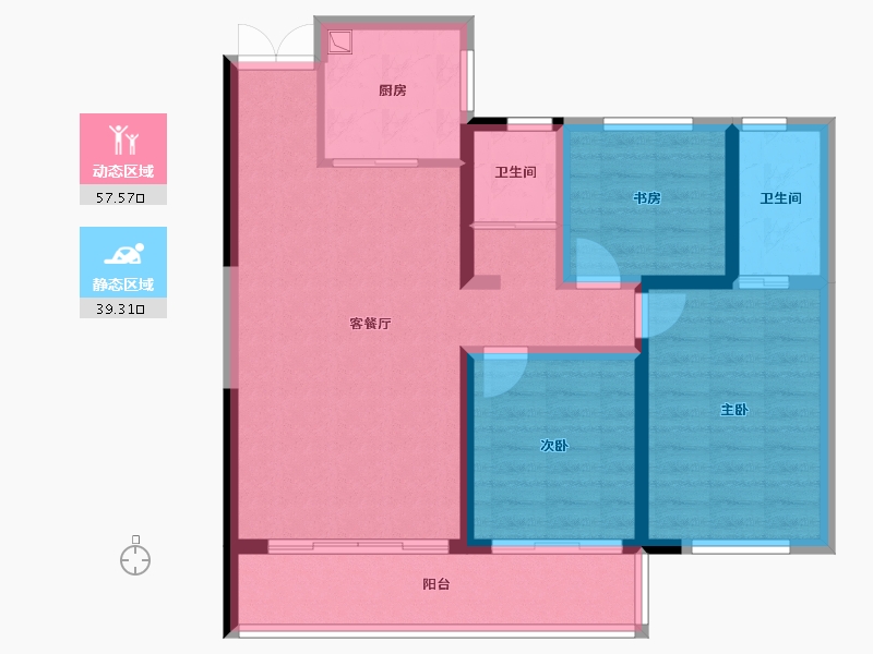 甘肃省-庆阳市-盛世宏璟-86.33-户型库-动静分区