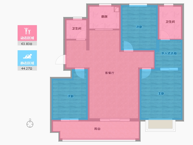 河北省-衡水市-朗悦府-96.00-户型库-动静分区