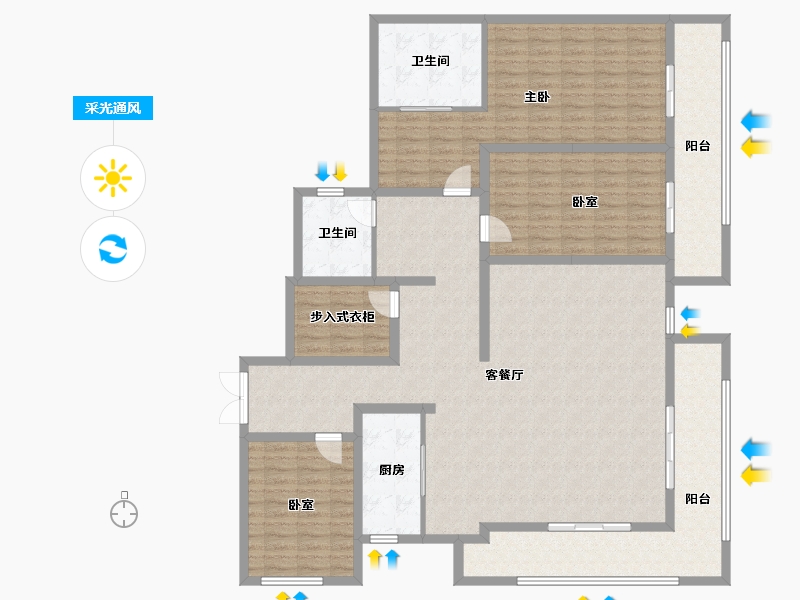 云南省-昆明市-北大资源·滇海壹号-178.44-户型库-采光通风