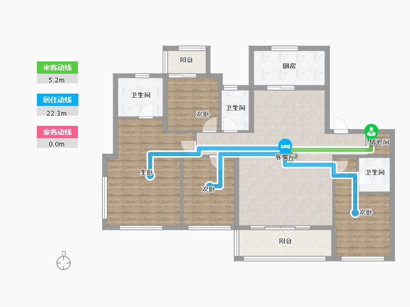 浙江省-杭州市-云湖之城·低碳国际社区-126.75-户型库-动静线