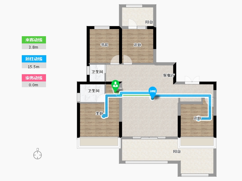 陕西省-西安市-沣业·琅樾府-110.06-户型库-动静线