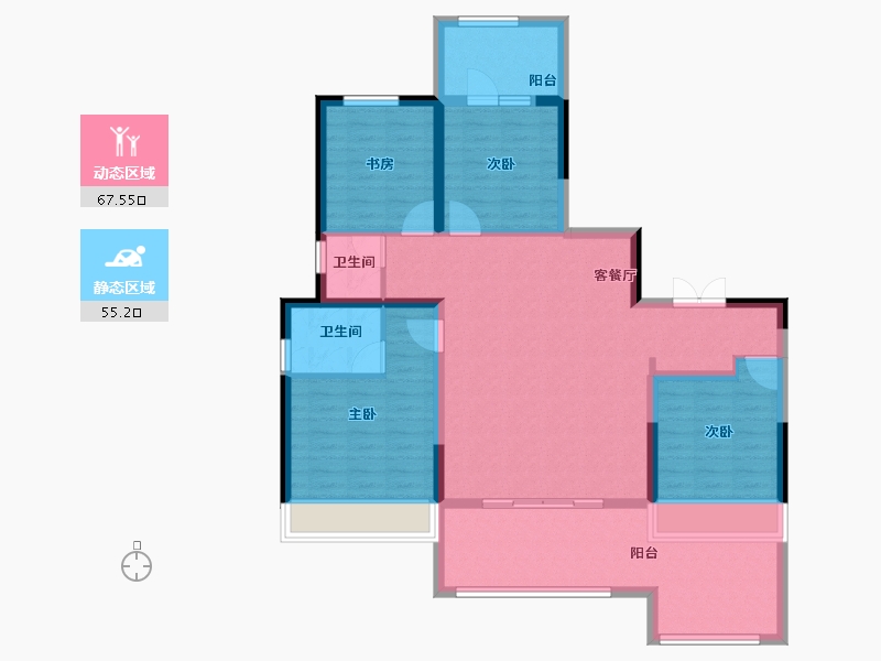 陕西省-西安市-沣业·琅樾府-110.06-户型库-动静分区